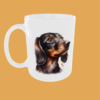 Dogs - Dachshund Lover's 11oz Ceramic Mug - High-Gloss Finish with Optional Coloured Handle