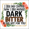 Coaster - Cofee Quotes - I Like my Coffee with a Side of Humour Ceramic Coaster with Fun Quote