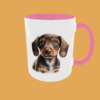 Dogs - Dachshund Puppy Ceramic Mug - 11oz High-Gloss Finish with Colour Handle Options - Image 4