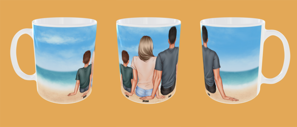 Personalised Family On The Beach