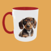 Dogs - Dachshund Puppy Ceramic Mug - 11oz High-Gloss Finish with Colour Handle Options - Image 5