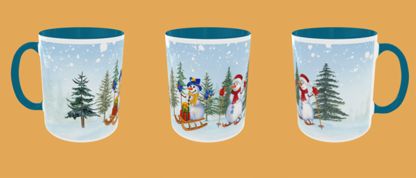 Christmas - snowman ski and sled - Image 2