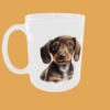 Dogs - Dachshund Puppy Ceramic Mug - 11oz High-Gloss Finish with Colour Handle Options